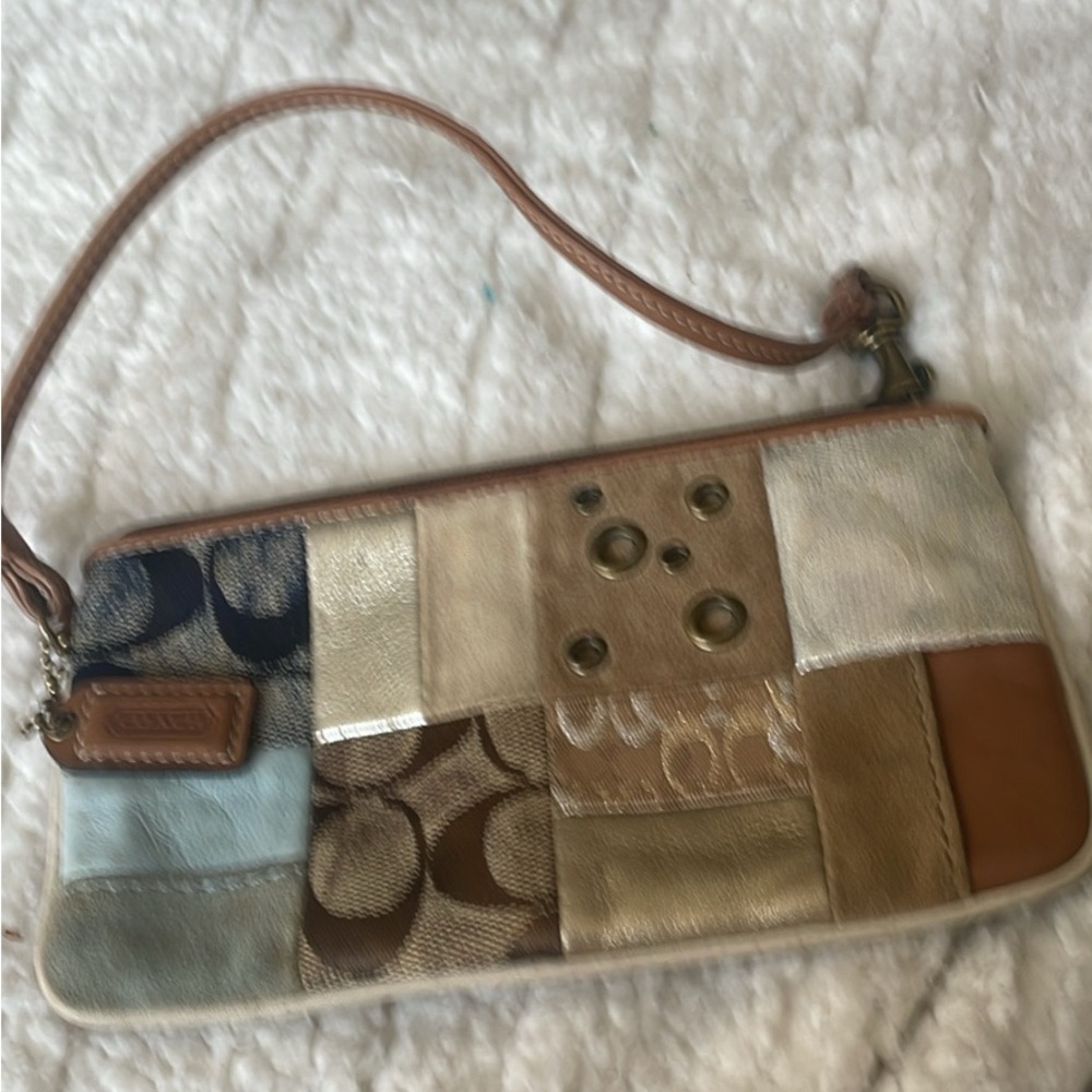Patchwork Leather Wristlet